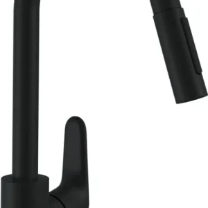 Korting Hansgrohe Focus M41 ééngreeps keukenmengkraan 240 met uittrekbare vuistdouche, 2 straalsoorten, mat zwart