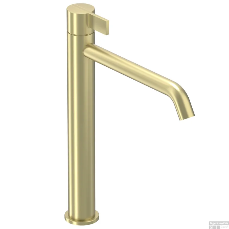 Wastafelkraan IVY Pact Model L Coldstart Geborsteld Mat Goud PVD Op = Op