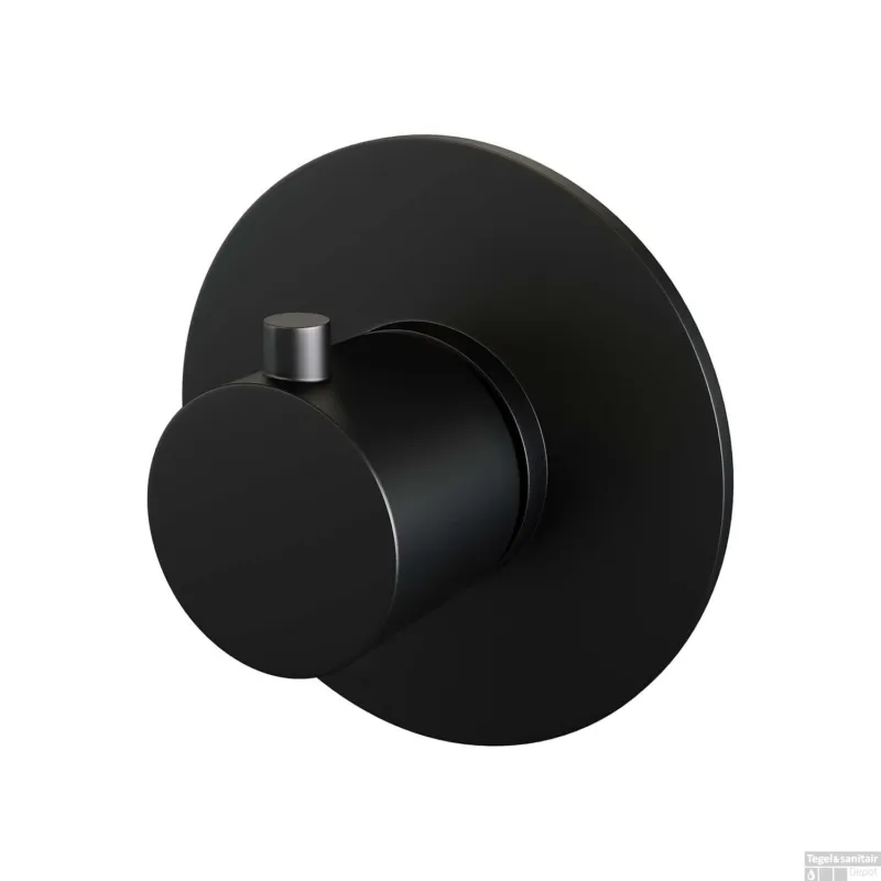 Op = Op Inbouwthermostaat Brauer Black Edition Rond Mat Zwart (Inclusief Inbouwdeel)