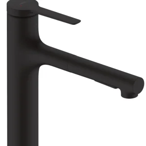Nieuw Hansgrohe Zesis M33 ééngreeps keukenkraan 160 met metalen uittrekbare vuistdouche, 2jet, sBox, mat zwart