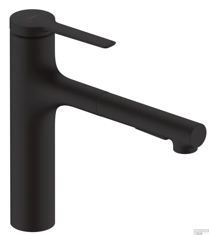 Nieuw Hansgrohe Zesis M33 ééngreeps keukenkraan 160 met metalen uittrekbare vuistdouche, 2jet, sBox, mat zwart