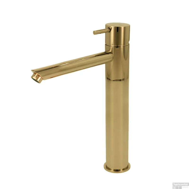 Wastafelmengkraan Hotbath Cobber 1-hendel Recht 28.6 cm Gepolijst Messing Living Colours Exclusieve Aanbieding
