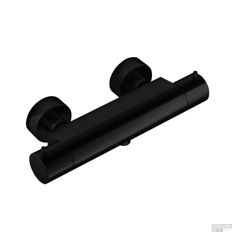 Douchethermostaat Hotbath Cobber Onderaansluiting 2-knop Mat Zwart Premium