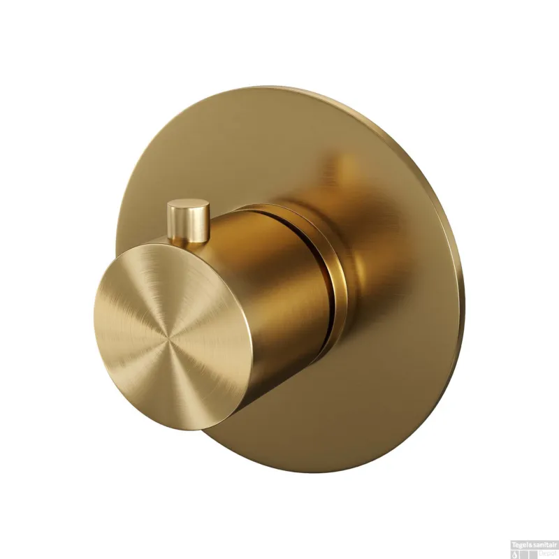 Inbouwthermostaat Brauer Gold Edition met Ronde knop en Rozet Geborsteld Goud Merkproduct