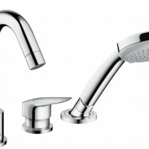 Hansgrohe Logis Afdekset Voor 3-gats Badrandcombinatie Chroom Met Uittrekbare Handdouche Seizoensaanbieding