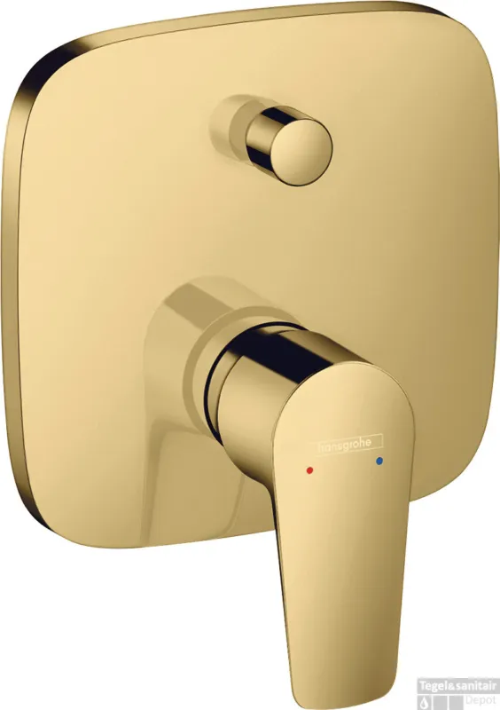 Direct Beschikbaar Hansgrohe Talis E ééngreeps badmengkraan afbouwdeel met zekerheidscombinatie, Polished Gold Optic