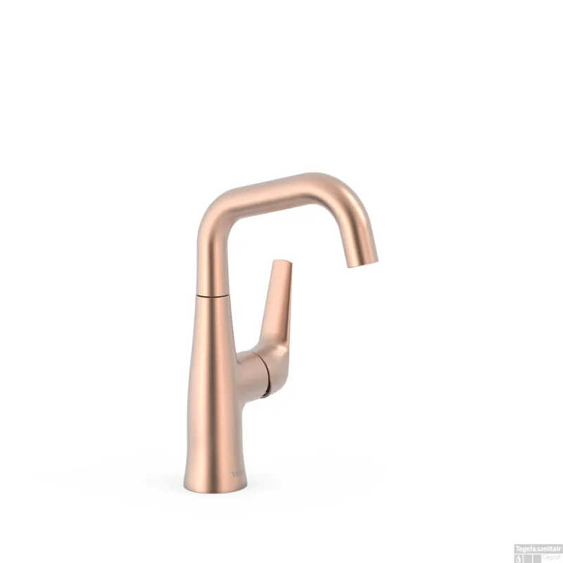 Wastafelmengkraan Tres Fuji 23.6 cm met Draaibare uitloop Mat Rose Gold Favoriet