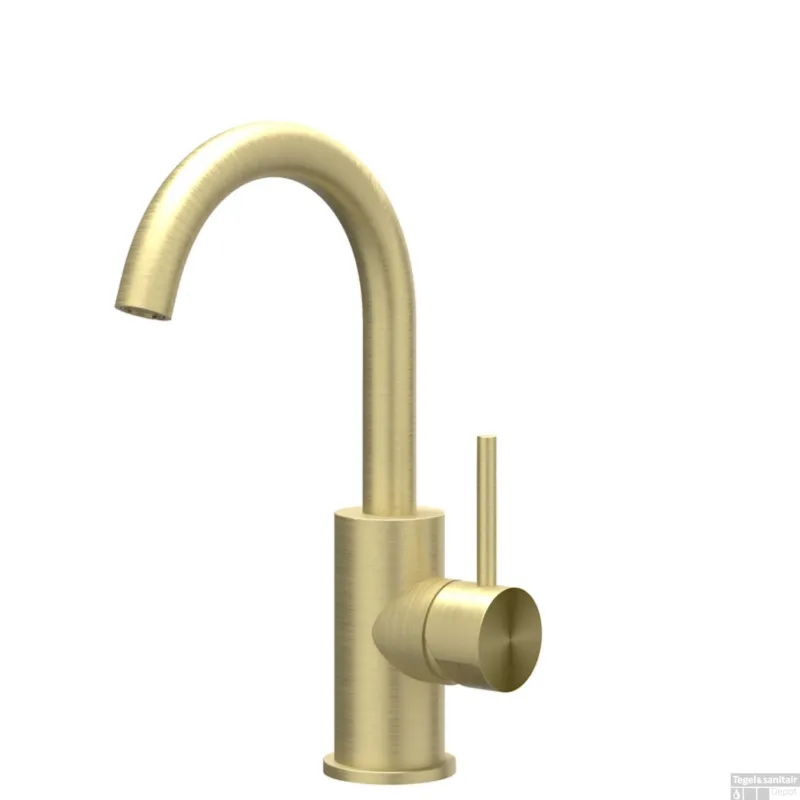 Wastafelkraan IVY Concord Draaibare Uitloop Coldstart RVS316 Geborsteld Mat Goud PVD Koopje