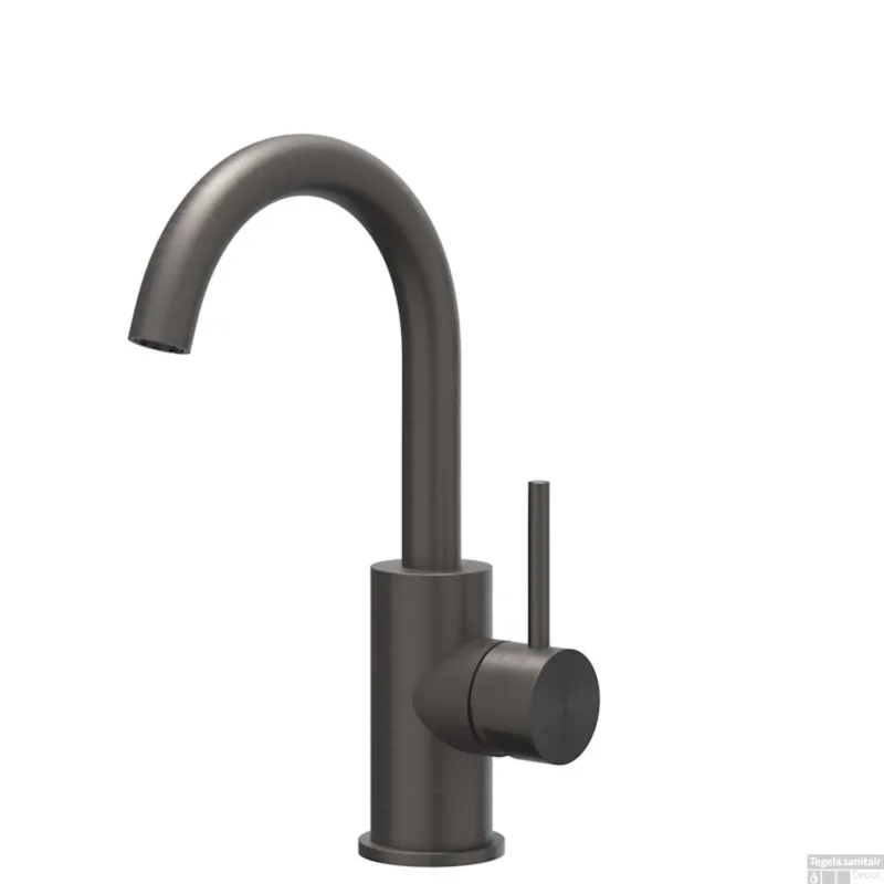 Bestseller Wastafelkraan IVY Concord Draaibare Uitloop Coldstart RVS316 Geborsteld Carbon Black PVD