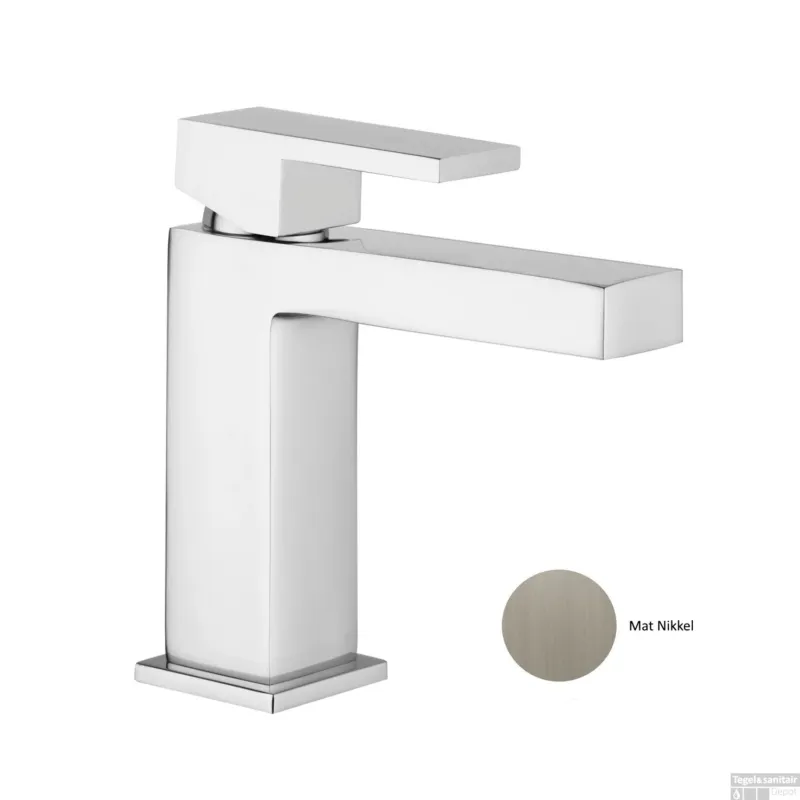 Dagaanbieding Wastafelkraan Sanimex Giulini Met Pop-Up Mat Nikkel