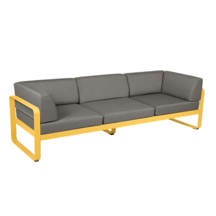 Fermob Bellevie 3-zits Club loungebank met grey taupe zitkussen-Honey Hete Deal