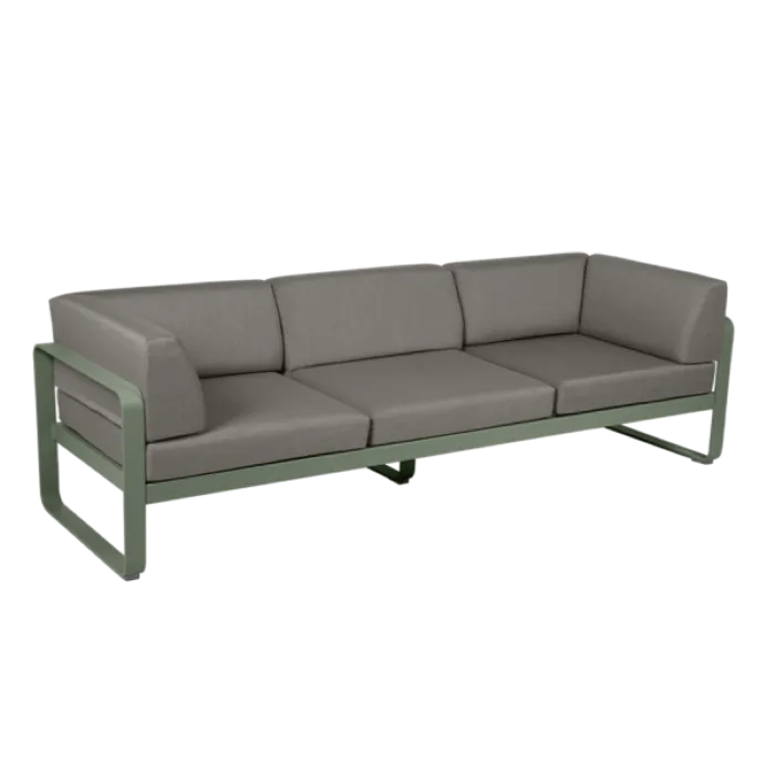 Direct Beschikbaar Fermob Bellevie 3-zits Club loungebank met grey taupe zitkussen-Cactus