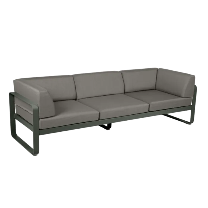 Seizoensaanbieding Fermob Bellevie 3-zits Club loungebank met grey taupe zitkussen-Rosemary