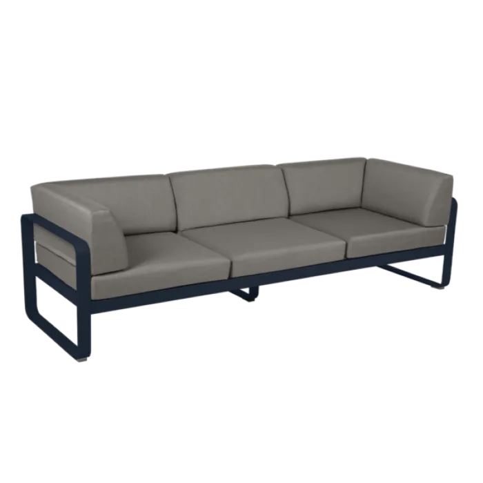 Express Levering Fermob Bellevie 3-zits Club loungebank met grey taupe zitkussen-Deep Blue
