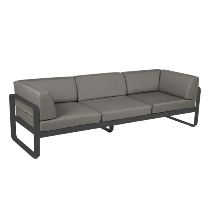 Aanbieding Fermob Bellevie 3-zits Club loungebank met grey taupe zitkussen-Anthracite