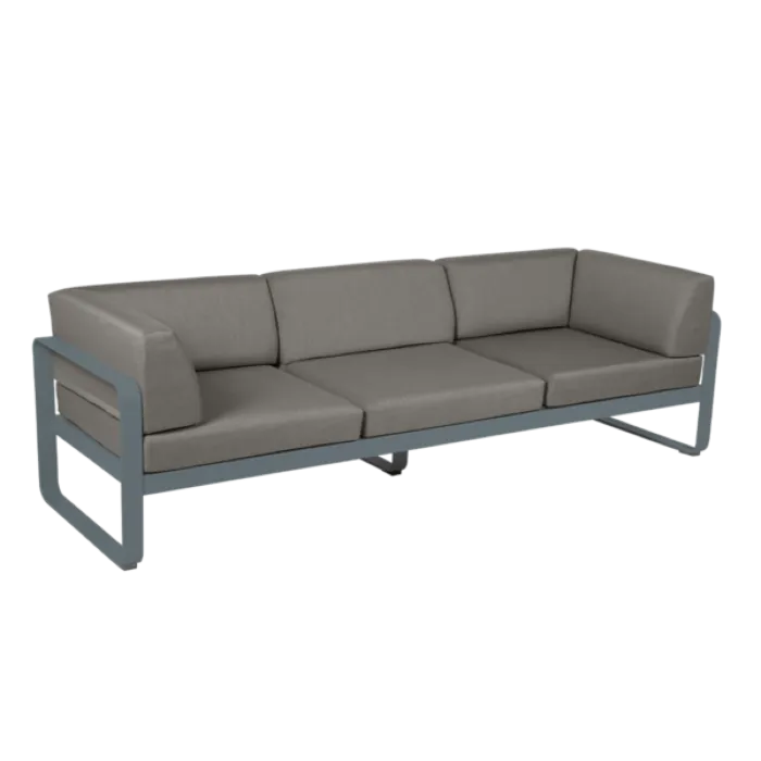 Fermob Bellevie 3-zits Club loungebank met grey taupe zitkussen-Storm Grey Finale Uitverkoop