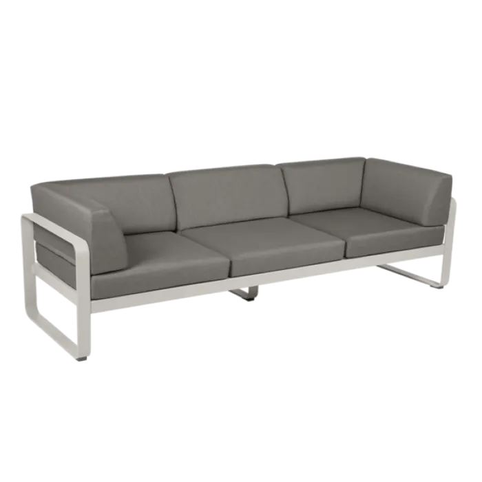Fermob Bellevie 3-zits Club loungebank met grey taupe zitkussen-Clay Grey Superprijs