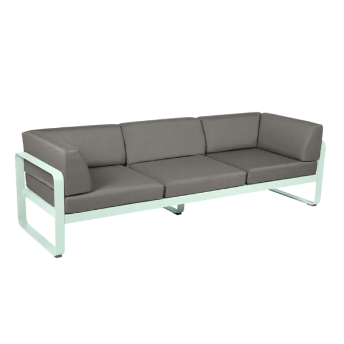 Fermob Bellevie 3-zits Club loungebank met grey taupe zitkussen-Ice Mint Populair