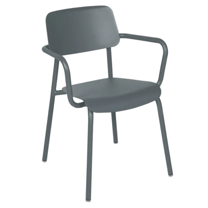 Fermob Studie tuinstoel met armleuning-Storm Grey Nu Kopen