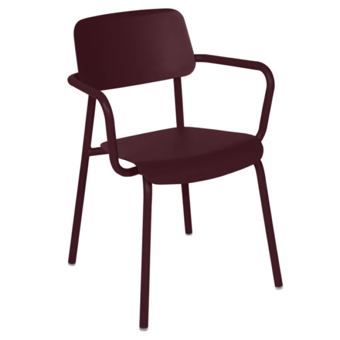 Fermob Studie tuinstoel met armleuning-Black Cherry Finale Uitverkoop