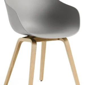 HAY AAC 222 eetkamerstoel - Eiken onderstel-Concrete grey Op = Op