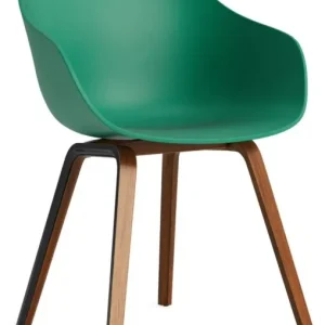 Laatste Kans HAY AAC 222 eetkamerstoel - Walnoot onderstel-Teal Green