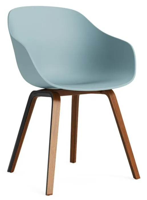 Hoge Kwaliteit HAY AAC 222 eetkamerstoel - Walnoot onderstel-Dusty blue