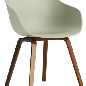 Op = Op HAY AAC 222 eetkamerstoel - Walnoot onderstel-Pastel green