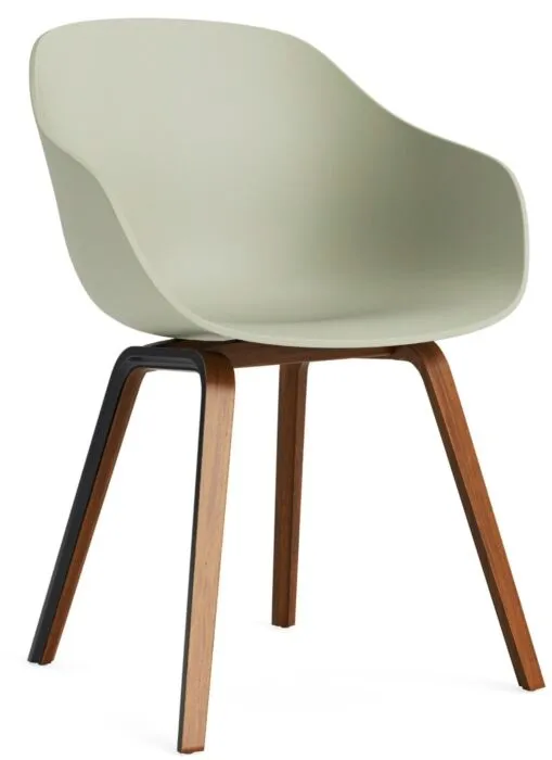 Op = Op HAY AAC 222 eetkamerstoel - Walnoot onderstel-Pastel green
