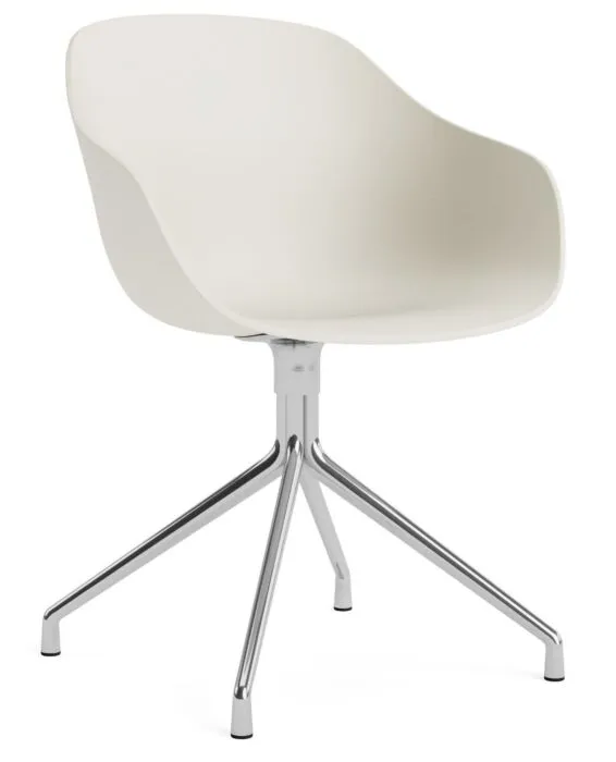 Koopje HAY AAC 220 stoel - chrome onderstel-Melange Cream