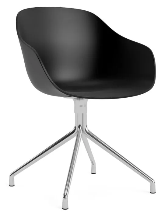 Seizoensaanbieding HAY AAC 220 stoel - chrome onderstel-Black
