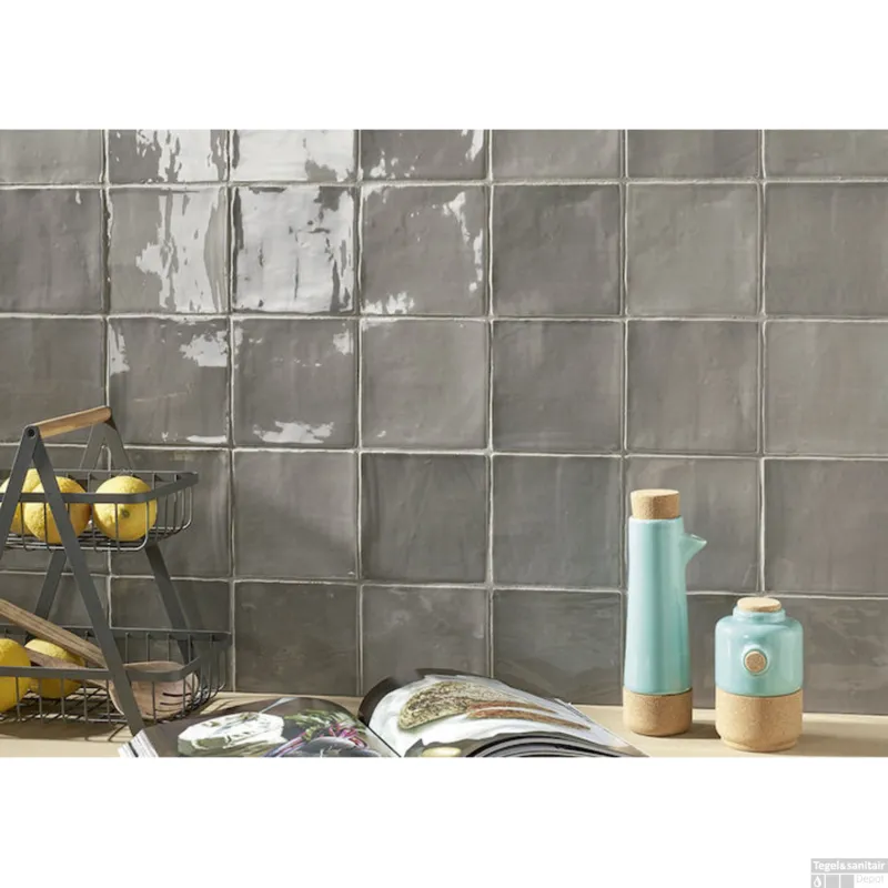 Snelle Levering Wandtegel Roca St Tropez 13x13cm Gris Grijs Glans (doosinhoud 0.5m2)