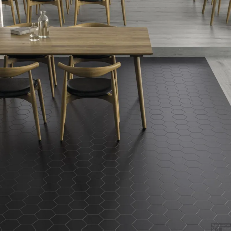 Hexagon Vloertegel Timeless Black 15x17 cm Mat Zwart (doosinhoud 0.58 m2) Op = Op