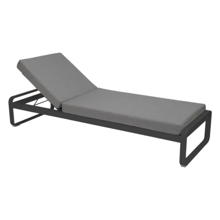 Fermob Bellevie ligbed met flannel grey zitkussen-Anthracite Gratis Retour