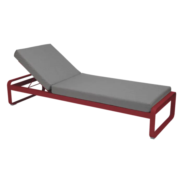 Fermob Bellevie ligbed met flannel grey zitkussen-Chili Gereduceerde Prijs