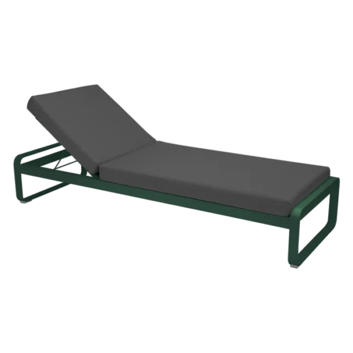 Fermob Bellevie ligbed met graphite grey zitkussen-Cedar Green Hoge Kwaliteit