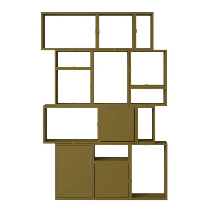 muuto Stacked boekenkast configuratie 2-Bruin groen Must-Have