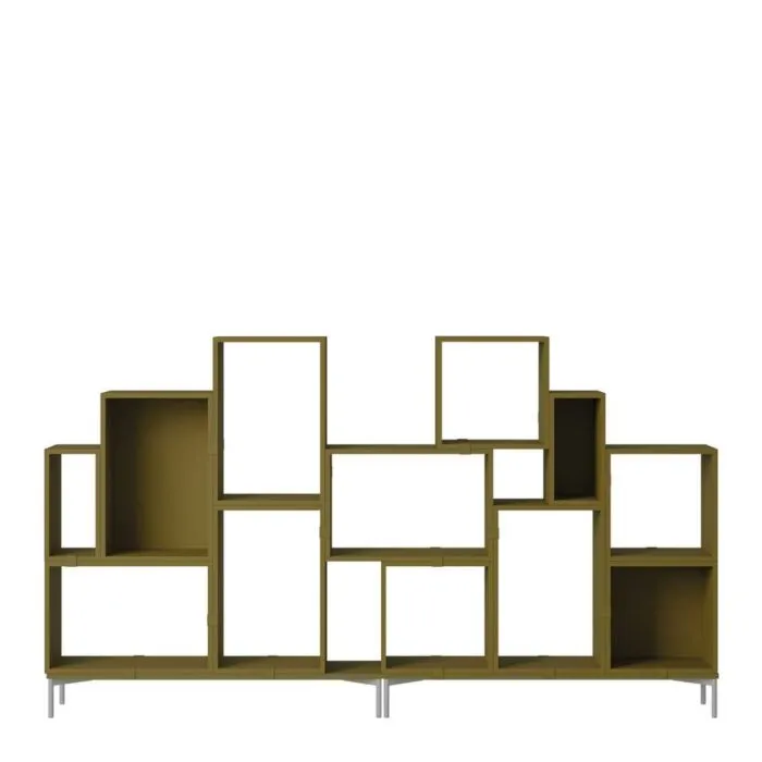 muuto Stacked boekenkast configuratie 3-Bruin groen Op = Op