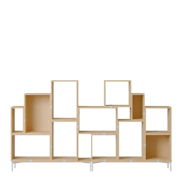 Superprijs muuto Stacked boekenkast configuratie 3-Eiken