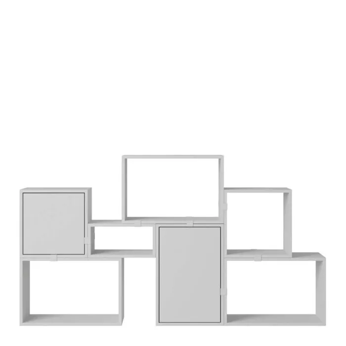 Direct Verzonden muuto Stacked boekenkast configuratie 6-Grijs