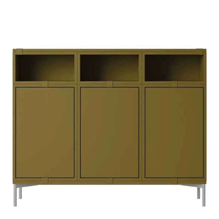 muuto Stacked dressoir configuratie 3-Bruin groen Rechtstreeks Van De Fabrikant