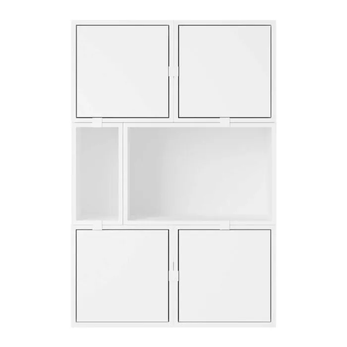 Beste Prijs muuto Stacked dressoir configuratie 4-Wit
