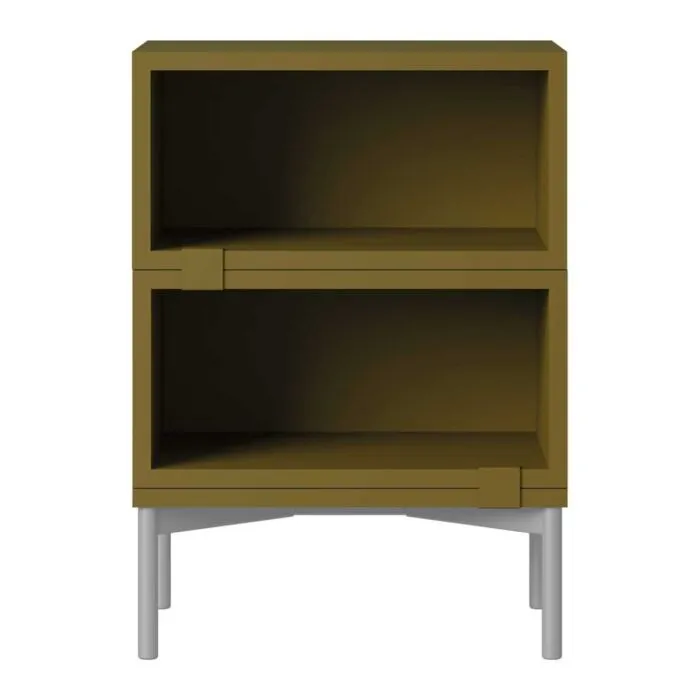 muuto Stacked nachtkastje configuratie 1-Bruin groen Nieuw