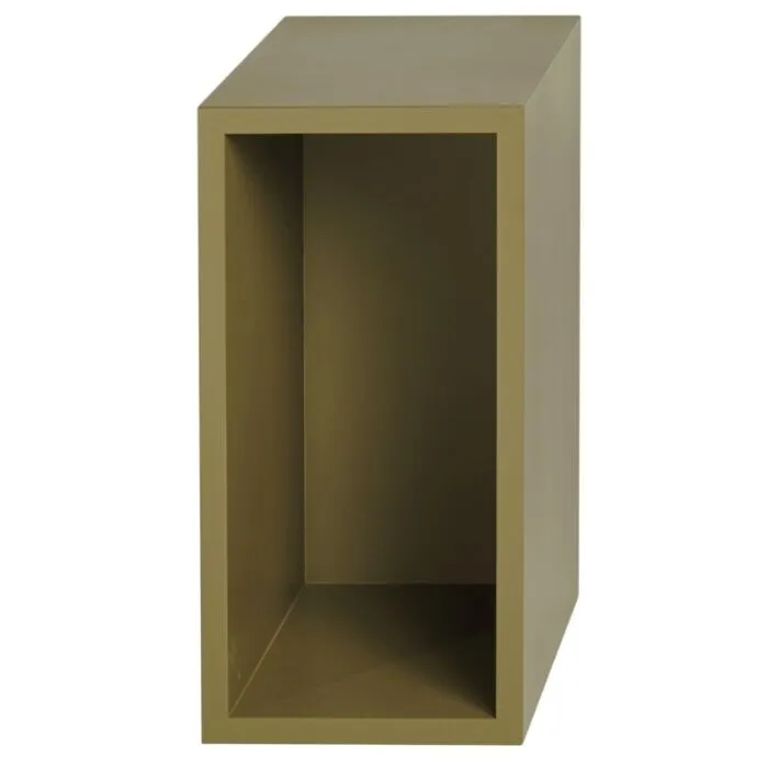muuto Stacked kast met backboard-Bruin groen-Small Rechtstreeks Van De Fabrikant