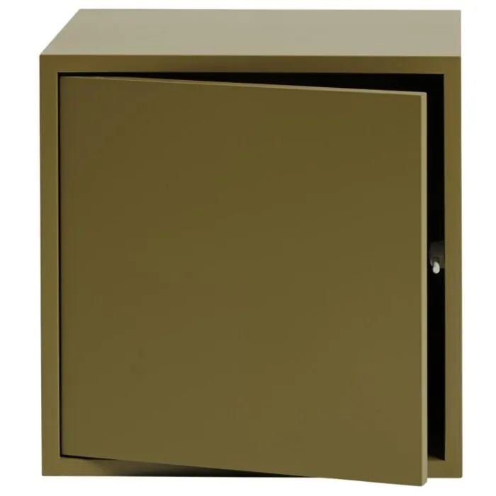 muuto Stacked kast met deur-Bruin groen-Medium Weekendaanbieding