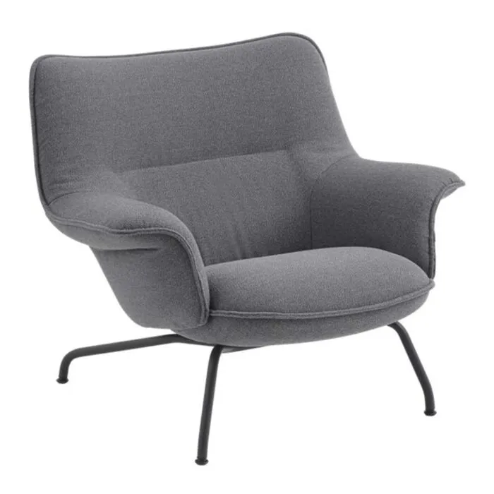 muuto Doze Loungestoel low tube frame-Ocean 80-Anthracite black Merkproduct