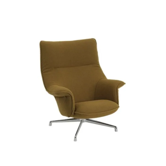 Seizoensaanbieding muuto Doze Loungestoel swivel frame-Hearth 008-Polished aluminium