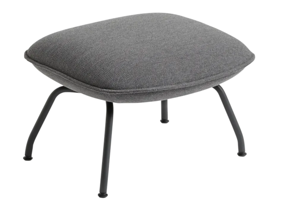 muuto Doze Ottoman anthracite black onderstel-Ocean 80 Favoriet