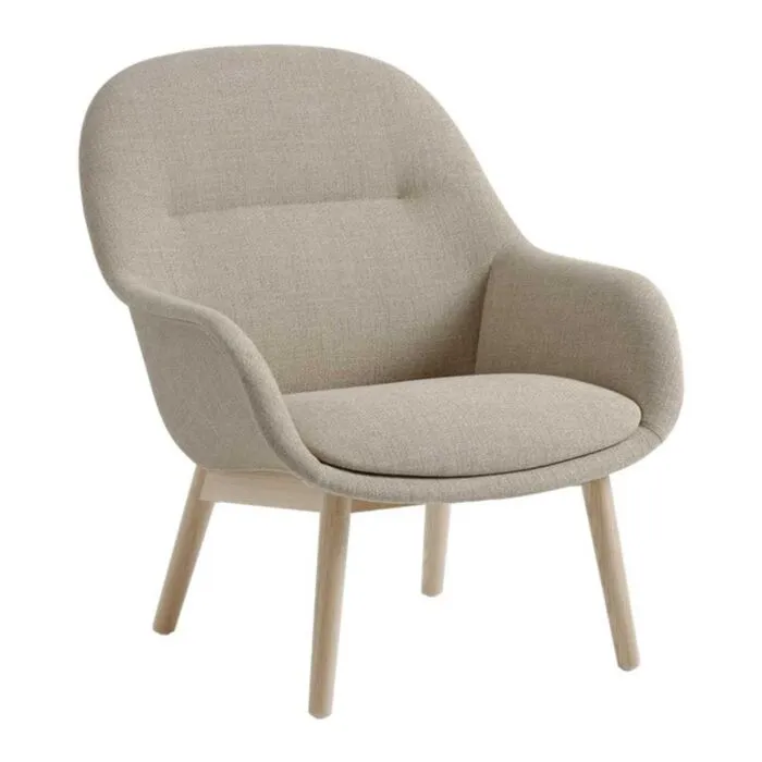 Betaalbaar muuto Fiber Lounge armstoel houten onderstel-Ecriture 240-Oak