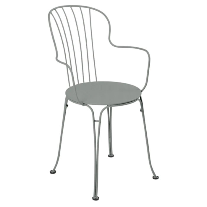 Fermob Opéra+ tuinstoel met armleuning-Lapilli Grey Dagaanbieding